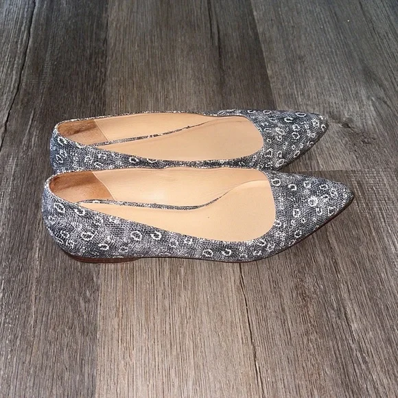 SOLD Cole Haan Animal Print Black Pointed Toe Flats - Picture 2 of 7